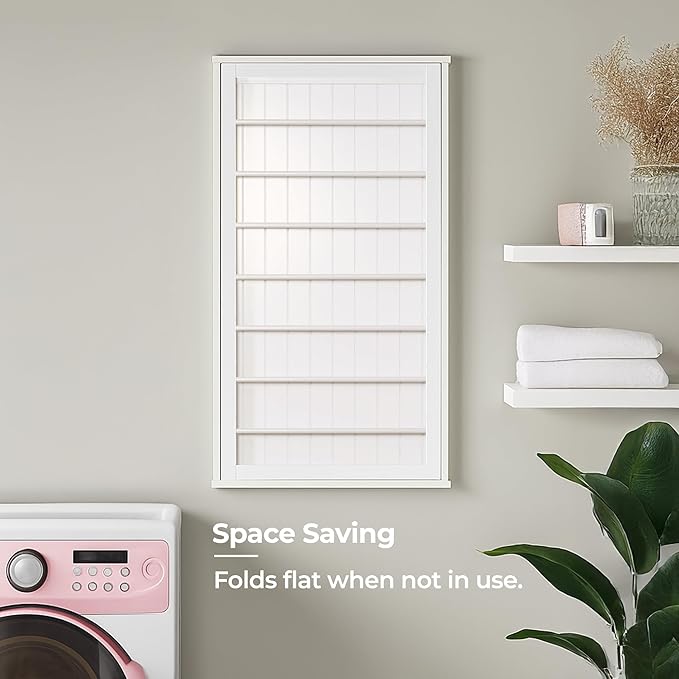 Honey-Can-Do The Perfect Wall Mounted Clothes Rack with Drying Rod and Drying Rack, A Space-Saving, Efficient Solution for Drying Clothes at Home, Keeping Your Laundry Organized and Your Space Neat