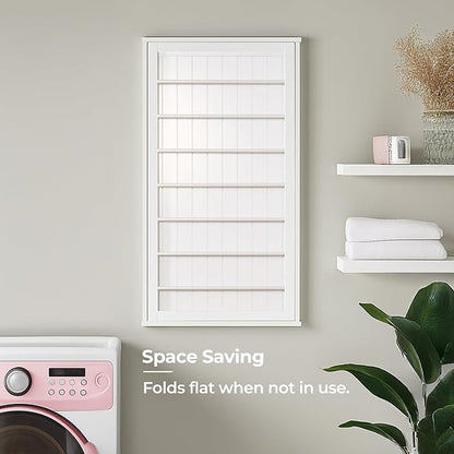 Honey-Can-Do The Perfect Wall Mounted Clothes Rack with Drying Rod and Drying Rack, A Space-Saving, Efficient Solution for Drying Clothes at Home, Keeping Your Laundry Organized and Your Space Neat