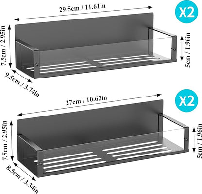 4 Pack Magnetic Spice Storage Rack Organizer for Refrigerator and Oven, Clear Fridge Organizers and Storage