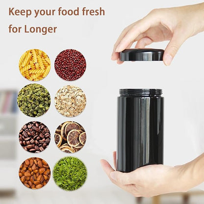 Black Glass Airtight Storage Container Jar 500ml 1 OZ with UV Protection for Spice Coffee