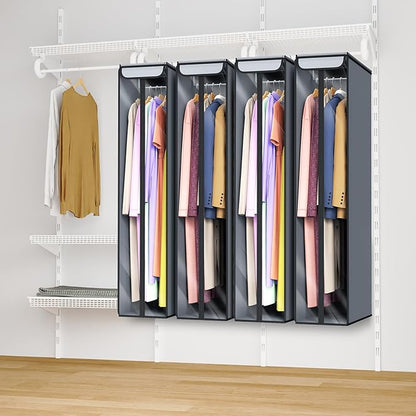 Univivi Garment Bags for Hanging Clothes 50", Hanging Garment Bags for Closet Storage with Large Clear Window, Garment Storage Bags for Suits, Coats, Dresses, 1 Pack