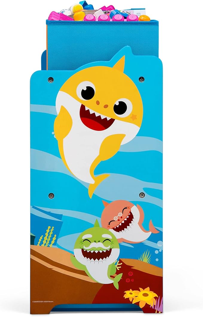 Baby Shark Deluxe 9 Bin Design and Store Toy Organizer by Delta Children, Greenguard Gold Certified