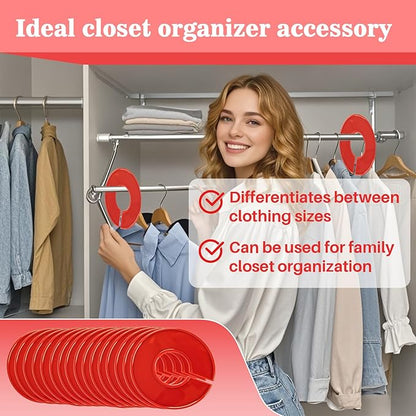 Sukh Closet Dividers 30pcs - Plastic Clothes Organizer Shelf Tags Labels for Clothing Rack Wardrobe Store Warehouse Nursery Must Haves Boutique Supplies Sturdy Durable Flexible No Burrs (Red)