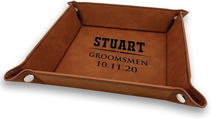 Krezy Case Personalized Catchall Tray, Personalized Valet Organizer, Krazy Case PU Leather Jewelry Organizer, Valet Tray For Men Women, PU Leather Valet Tray