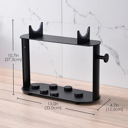 Affogato Hair Dryer Holder Compatible with Shark FlexStyle, Countertop Curling Wand Organizer, Steel Rack with Cord Hanger for Attachments Curlers Brushes Diffuser Accessories Storage