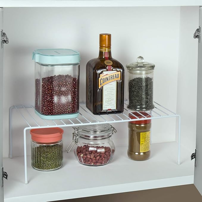 Kitchen Cupboard Organiser [2 Pack], Kitchen Cupboard Storage Shelf Rack