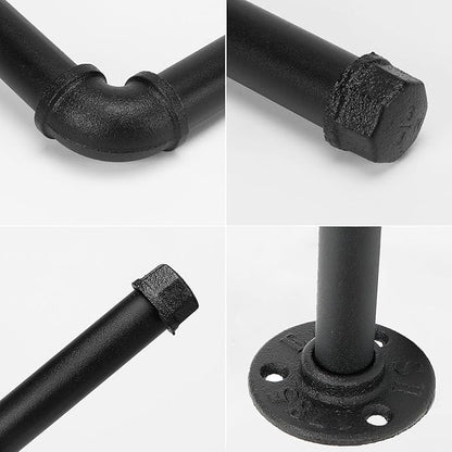 Industrial Iron Pipe Kitchen Paper Towel Holder, Vintage Farmhouse Heavy Duty DIY Industrial Rustic Wall Mount Paper Towel Rack for Kitchen Bathroom (1, Black)