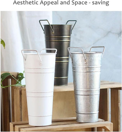 Indoor Commercial Umbrella Barrel，Large-capacity Entrance Umbrella Storage Rack For Hotel Offices，Round Metal Standing Umbrella Holder，Metal Umbrella Holder For Entryway，Umbrella Storage Bucket At The