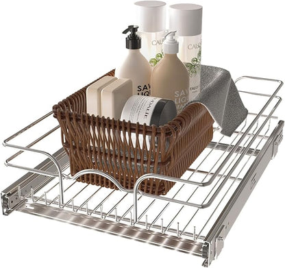 Rev-A-Shelf Kitchen Cabinet Pullout Shelf and Drawer Organizer Slide Out Pantry Storage Basket in Multiple Sizes, 15 x 20 In, 5WB1-1520CR-1