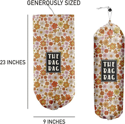 Flower Grocery Bag Organizer - Plastic Bag Holders for Kitchen & Laundry - Home Farmhouse Decor, Gifts for Women & Men