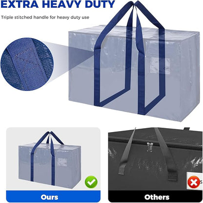 ZFWDSY 93L Moving Bags 8Pack Storage Bag Large Moving Boxes with Lids, Zippers Handles for Moving Totes Bins, College Dorm, Traveling, Camping, Christmas