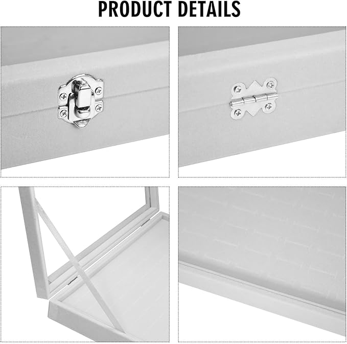 Rings Organizer Tray 100 Slot Velvet Ring Earring Storage Box TranSparent Cover Jewelry Store Ring Display Box Jewelry Display Cabinet for Girl Wife Mother