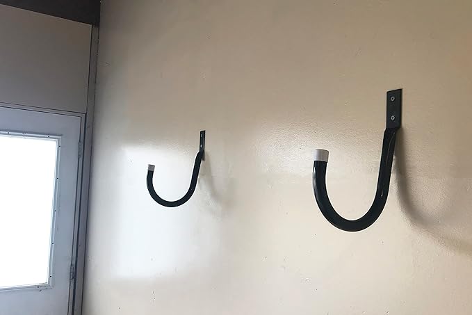 8092E Incredibly Heavy Duty Steel Garage Storage/Large U-Shaped Utility Hooks, 4 Pack, Black