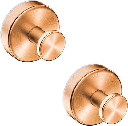 Epritliber Suction Cup Hooks for Shower,Wreath Hanger for Front Door,Removable No Drill Towel Loofah Hooks,Upgraded 15 lbs Strong Suction for Bathroom,Wall,Glass,Stainless Waterproof-Rose Gold 2 Pcs