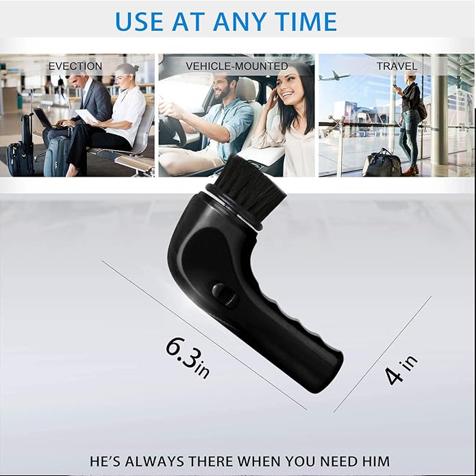 Electric Shoe Shine Kit, Electric Shoe Polisher Brush Shoe Shiner Dust Cleaner Portable Leather Care Kit for Shoes