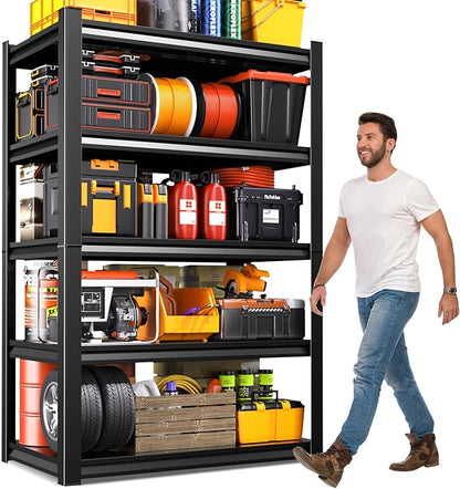 Garage Shelving-2050 lbs 5 Tier Storage Shelves,Adjustable Heavy Duty Metal Shelving Unit and Storage Large Rack,Utility Steel Shelf for Warehouse Industrial Pantry Basement Organizers 71"x46"x20"