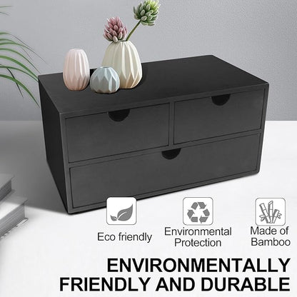 Desk Organizer with Drawers Countertop Drawer Organizer Drawers for Desk Top Home Office Workspace Bathroom Toiletries Supplies (black)