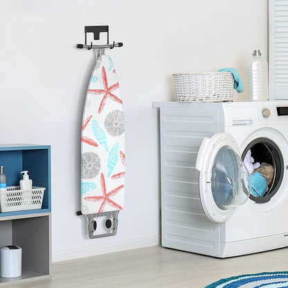 ORLESS Ironing Board Holder Wall Mount, Ironing Board Hanger, Iron Board Holder, Small Iron Board Hook Wall Mount for Laundry Rooms, 6 Inch(Black)