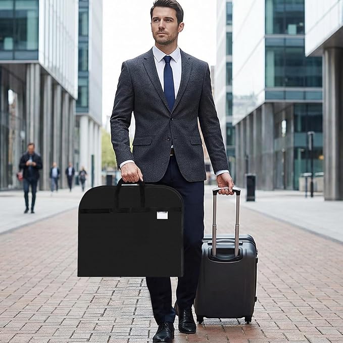 2 Pack STEVOY 40" Breathable Garment Bag, Suit Covers, Travel Carrier Bag with Handles, Foldover