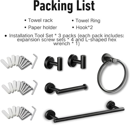 Towel Racks for Bathroom, Paper Towel Holder Shower Shelves Bath Towel Bar Set Stainless Steel Towel Racks for Bathroom Wall Mounted 1 Set (Silver)