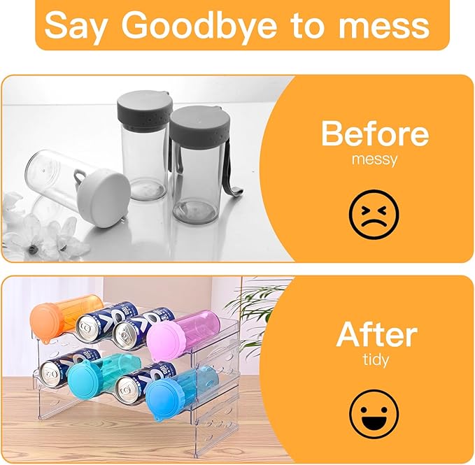 Keerte Acrylic Wine Rack for 8 Bottles/Cups - Freestanding Clear Modern Cabinet, Adjustable Shelves Compact Bar Organizer for Office, Kitchen, Dining - Lightweight Shatter-Resistant