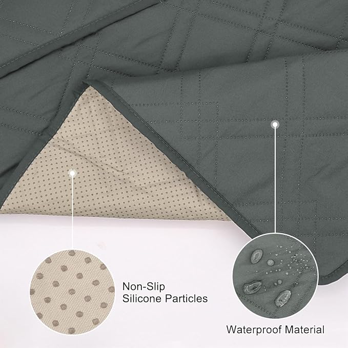 HADEEONG Couch Armrest Organizer Remote Control Holder Bedside Caddy with 6 Pockets, Non-Slip Armchair Caddy Sofa Armrest Organizer for Tv Remote Control, Magazine, Cell Phone, Dark Grey