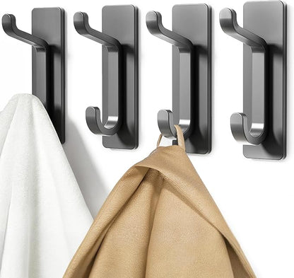 pickpiff Wall Hooks for Coat and Towel: Adhesive Door Hanger Stick on, Grey 6 Pack