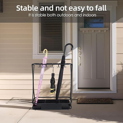 Umbrella Stand Rack with 18 slots Umbrella Holder for Entryway Umbrella Holder with Removable Drip Tray,Black Large