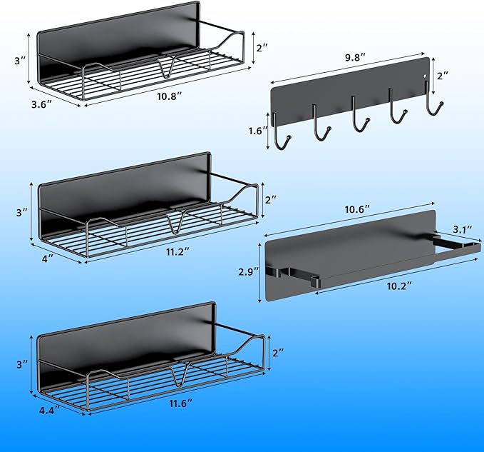 DmGoJZkV 5PCS Washing Machine Storage Rack with Hooks and Hangers, Refrigerator, Washing Machine, Microwave, and Barbecue Grill Warehouse Storage Rack