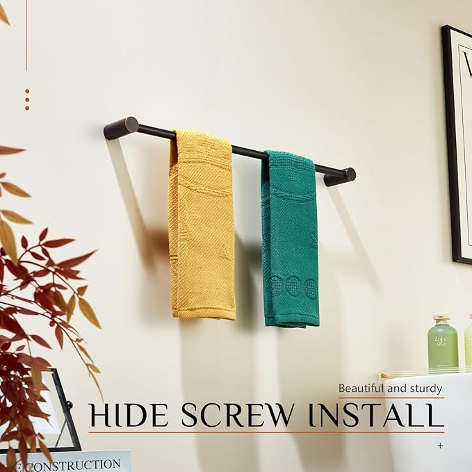 KOKOSIRI Bath Towel Bar 20-Inch Hand Towel Holder Single Rail for Lavatory and Bathroom Wall Mounted Oil Rubbed Bronze Stainless Steel, B4007ORB-L20