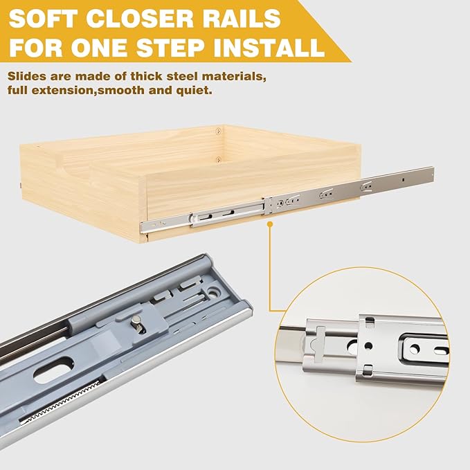 Pull Out Cabinet Organizer, 23''W×21''D×16''H Soft Close Slide Out Wooden Pull out Drawers, Double Tier Slide out Wood Cabinet Organizer, for Base Cabinet Organization in Kitchen, Pantry, Bathroom