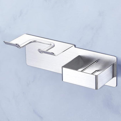 WAYASI Blow Dryer Holder Wall Mounted, Hair Dryer and Straightener Holder, Hairdryer Holder for Bathroom, Curling Iron Holder, Salon Hair Tools Organizer Storage, Silver