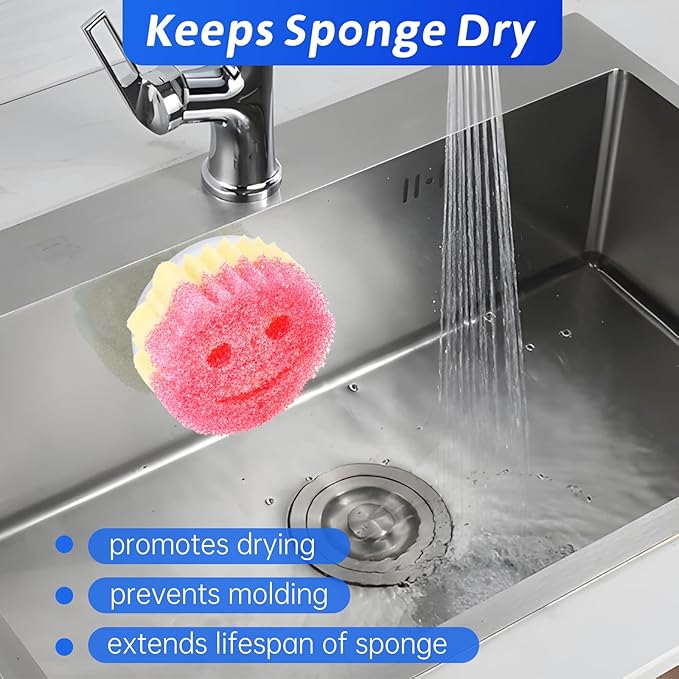 WDVFETGBGHHDSCFRCE Sponge Holder - Compatible with Scrub Daddy Smiley Face Sponges. (Pack of 2)