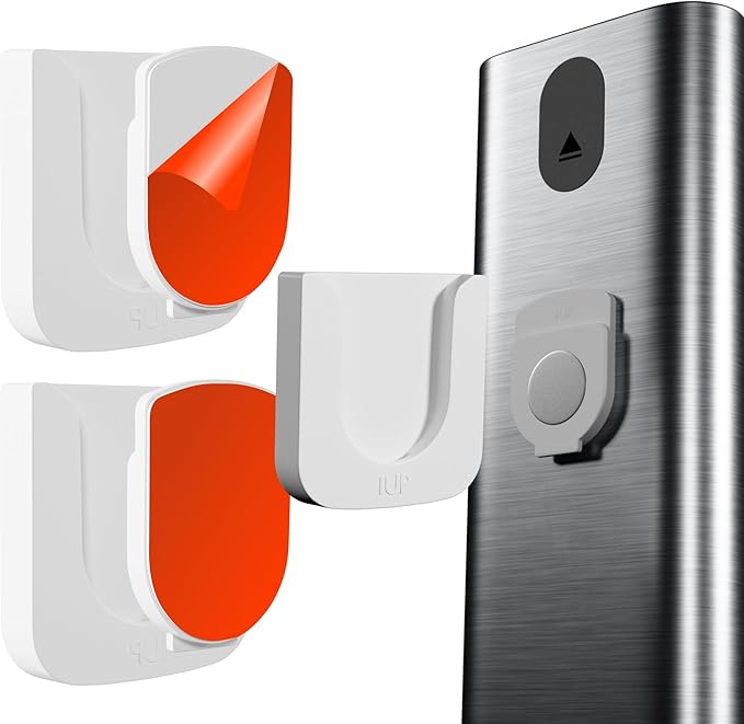 Magnetic Remote Control Holder - 2 Pcs White Set for TV, Fan, and Air Conditioner Remotes - Wall Mount with Self-Adhesive Back for Easy Installation and with our Powerful and Sleek Magnetic Holders