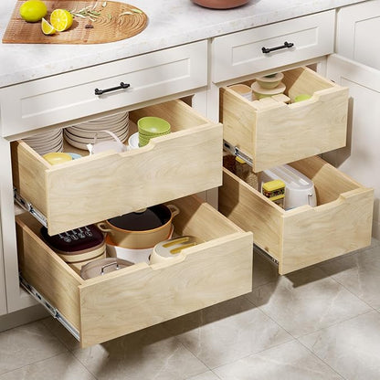 Pull Out Cabinet Organizer, Pull Out Drawers for Cabinets, Slide Out Wood Drawer, 8" High Pull Out Shelf for Kitchen Cabinet Pantry, 19½" W×21" D