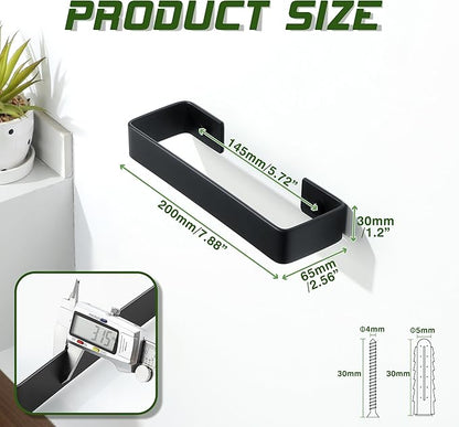Alise Hand Towel Holder Black Towel Bar for Bathroom Wall Mount,SUS304 Stainless Steel Towel Rack for Bathroom and Lavatory,Kitchen,8'' Bath Towel Hanger Towel Rail