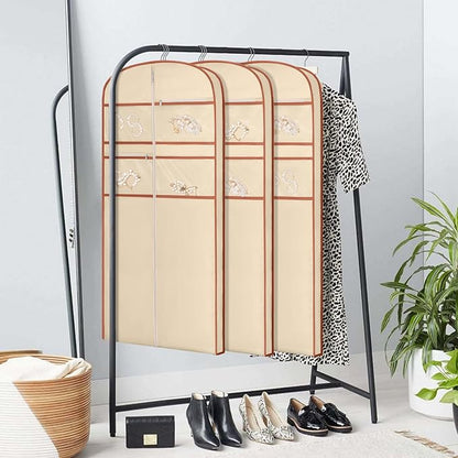 65" Garment Bag for Travel for Hanging Clothes Storage Hanging Suit Cover with Zipper and Accessory Storage for Coats, Dresses, Suits