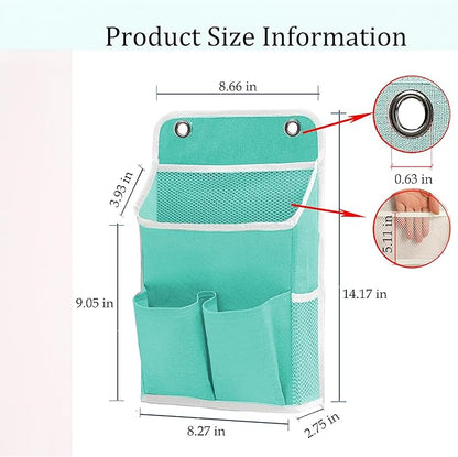 Hanging Basket for Organizing, Wall Organizer with Pockets and Over The Door Organizer，Can for Home, Closet, Office and Camper (2 Green)
