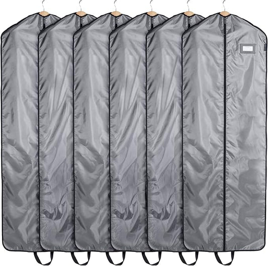 Covermates Keepsakes Garment Bag Set - Premium Polyester - Full Length Zipper - ID Window - Carrying Handles - Closet Storage, Grey