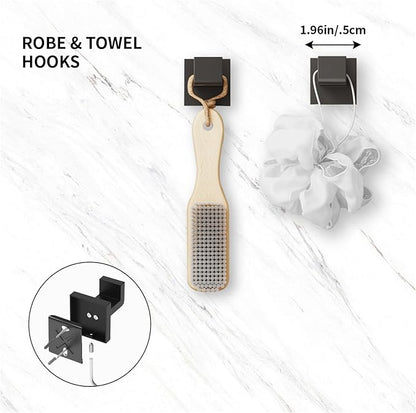 5-Pieces Matte Black Bathroom Accessories Set, 23.6 Inch Bath Towel Bar Set, SUS 304 Stainless Steel Bathroom Hardware Set, Towel Racks for Bathroom Wall Mounted.