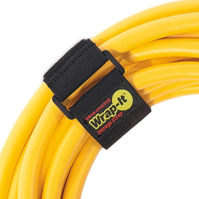 Super-Stretch Wrap-It Storage Straps (Assorted 12 Pack) - Elastic Cinch Straps - Extension Cord Organizer, Hose, Rope and Cable Strap, Cord Wrap, Cord Keeper, Garage and RV Organization