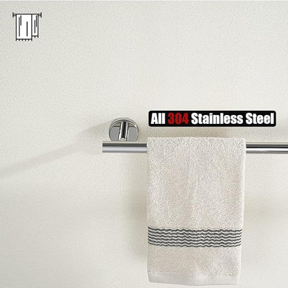 JQK Chrome Towel Bar, 27 Inch 304 Stainless Steel Thicken 0.8mm Towel Rack Bathroom, Towel Holder Polished Finished Wall Mount, Useable Length 24 Inch 2 Pack, TB110L24-CH-P2