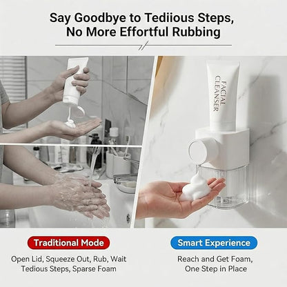 Automatic Facial Cleanser Foaming Dispenser, Touchless Infrared Foam Maker with Adjustable Output, Optimized for Liquid Face Wash, Compatible with Hand Soap & Body Wash, Rechargeable IPX6 Waterproof