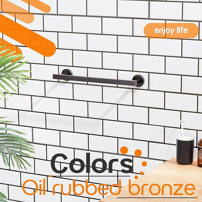 12 Inch Bathroom Towel Bar Bath Towel Rack Kitchen Towel Holder Towel Ring Wall Mounted SUS304 Stainless Steel Oil Rubbed Bronze AN4001ORB-L12