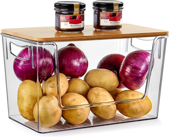 Pantry Organizer and Storage Stackable Kitchen Pantry Basket for Onion, Potato, Vegetable, Produce