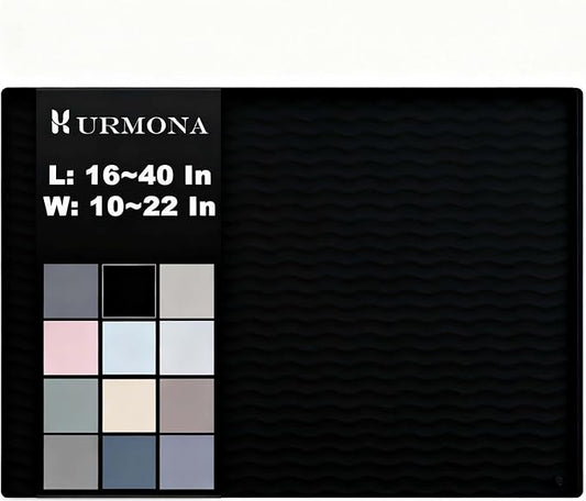 URMONA 31'' x 22'' Waterproof Silicone Under Sink Mat Cabinet and Counter Protector, Shelf Liner for Kitchen and Bathroom, Storage and Organizers, Litter Mat, Pet Cat Puppy Essentials(Onyx)