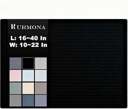 URMONA 34'' x 22'' Waterproof Silicone Under Sink Mat Cabinet and Counter Protector, Shelf Liner for Kitchen and Bathroom, Storage and Organizers, Litter Mat, Pet Cat Puppy Essentials(Onyx)
