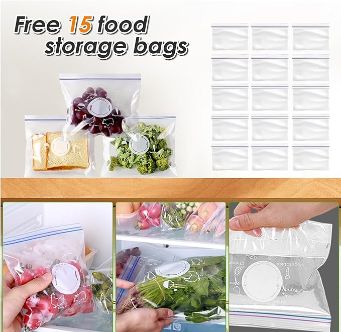 Masthome 2 Glass Storage Jars Set,1 Gallon Cookie Jar for Food Storage,Airtight Glass Jars with Lids for Kitchen Counter Pantry Well Organization，Send 15 pcs Food Storage Bags