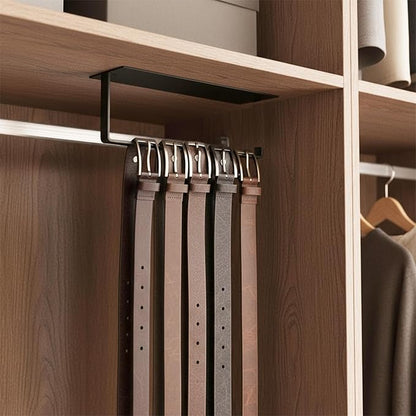 Lolytama 2pack Belt Hanger for Closet,Self Adhesive Belt Holder Organizer,Stainless Steel Belt Hanger Wall Mount,Tie Hanger for Closet for Belt, Scarves,Ties, Hats,Camisoles,Bras