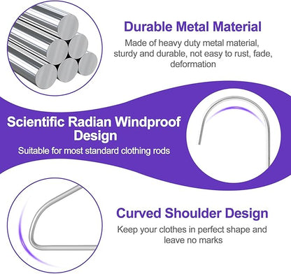 Wire Metal Hangers Bulk 200 Pack, Clothes Hangers Heavy Duty for Coats, Suits, Shirts, Pants, Skirts, Space Saving, Non Slip, Ultra Thin, 16 Inch, Silver